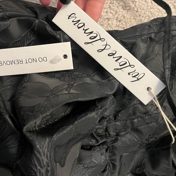 For Love and Lemons Faith Mini Dress M Black Floral Jacquard NWT - Picture 2 of 7